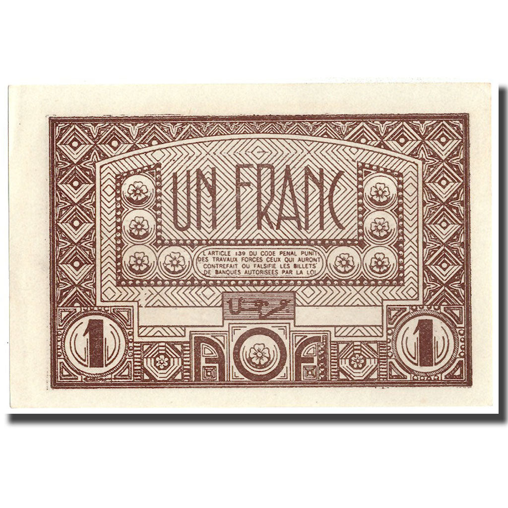 Biljet, Frans West Afrika, 1 Franc, 1944, 1944, KM:34b, SPL+