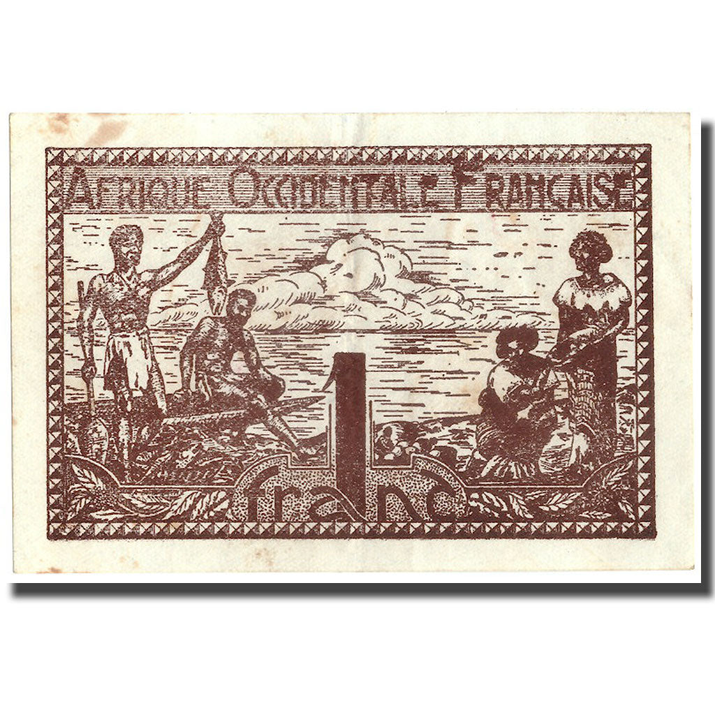 Banknote, French West Africa, 1 Franc, 1944, 1944, KM:34b, EF(40-45)