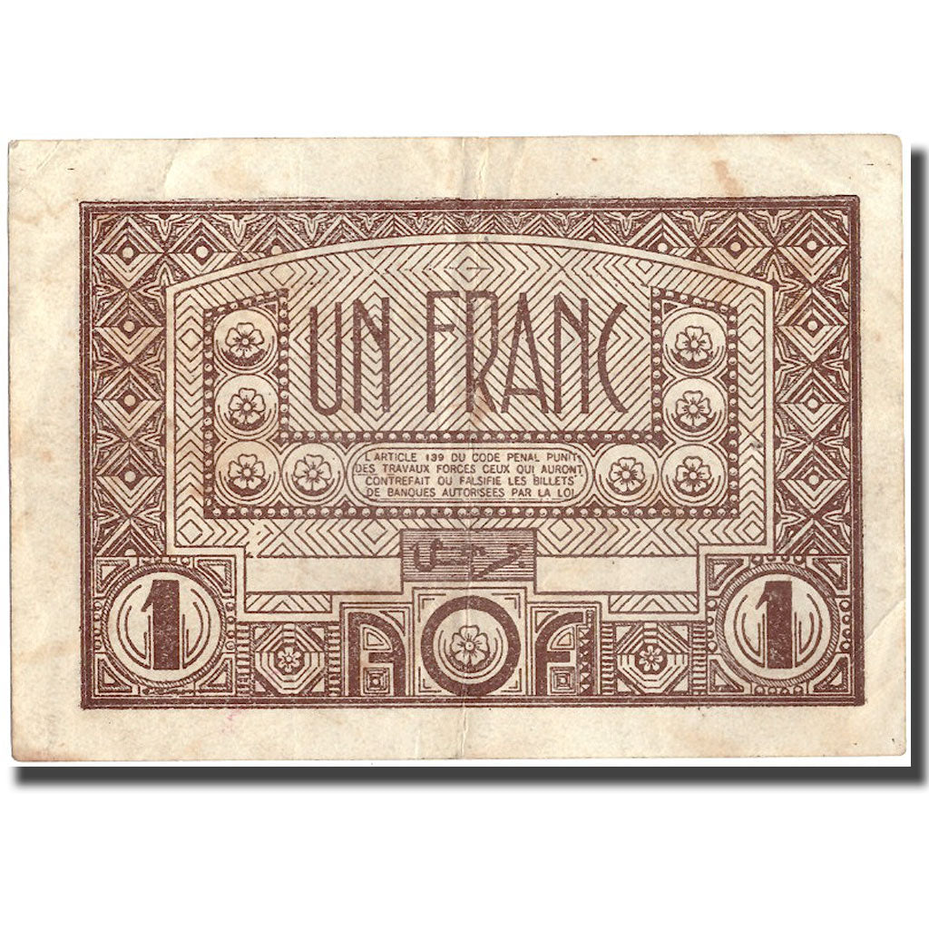 Nota, África Ocidental Francesa, 1 Franc, 1944, 1944, KM:34b, EF(40-45)