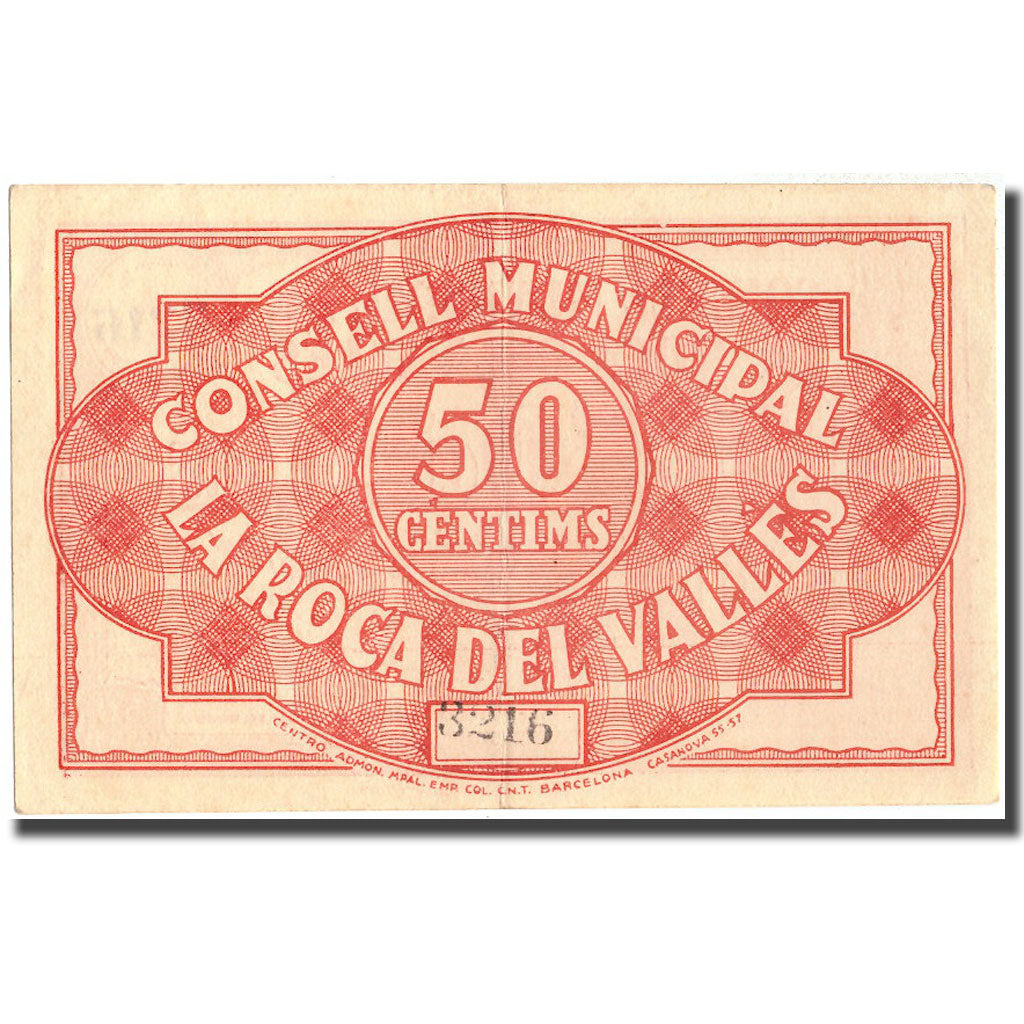 Nota, Espanha, 50 Centimos, La Roca del vallès, 1937, 1937, UNC(60-62)