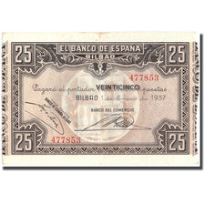 Banknote, Spain, 25 Pesetas, Bilbao, 1937, 1937, EF(40-45)