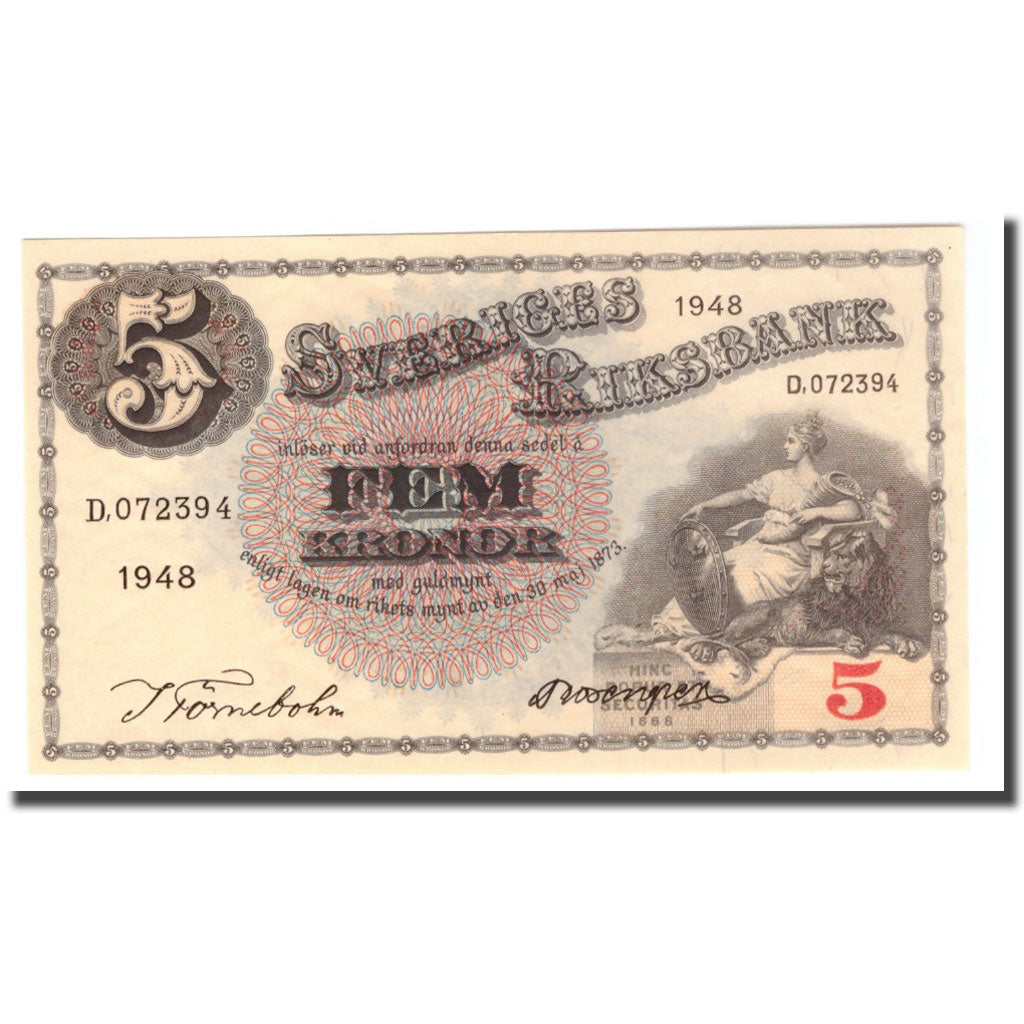 Banknote, Sweden, 5 Kronor, 1948, 1948, KM:33ae, EF(40-45)