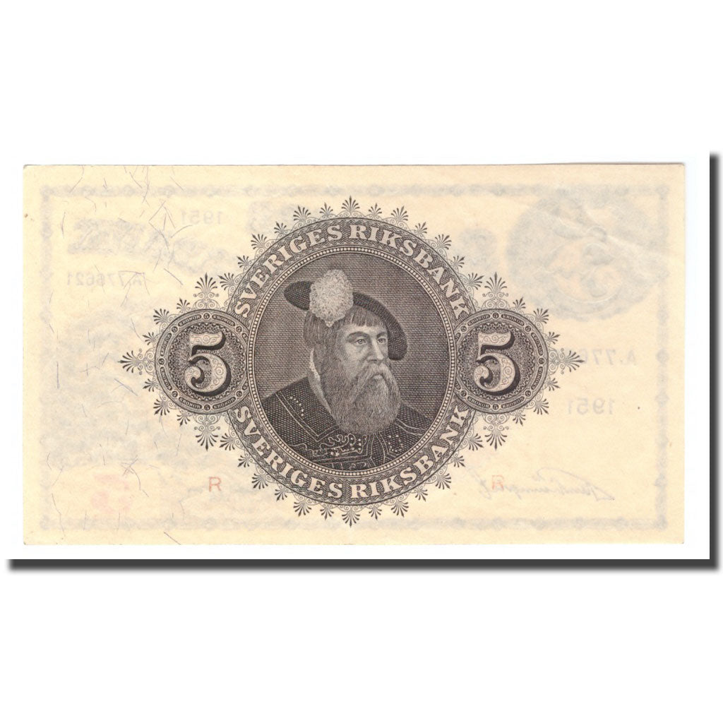 Billet, Suède, 5 Kronor, 1951, 1951, KM:33ah, TTB