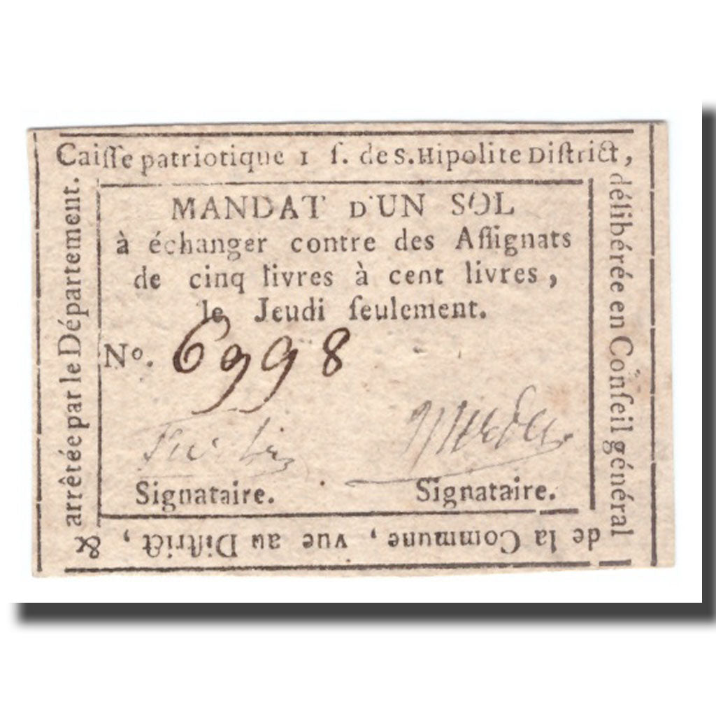Francia, 1 Sol, Undated (1791-92), S.HIPOLITE, SPL-