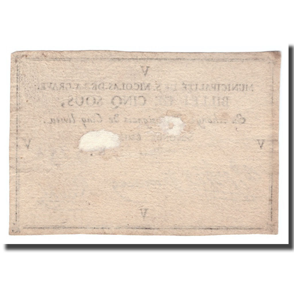 Francia, 5 Sous, Undated (1791-92), S.NICOLAS DE LA GRAVE, SPL-