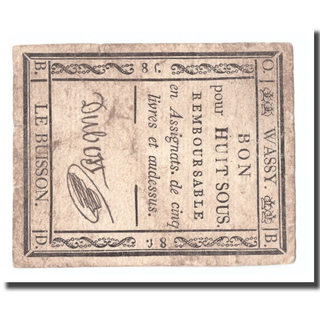 France, 8 Sols, Undated (1791-92), WASSY, TB+