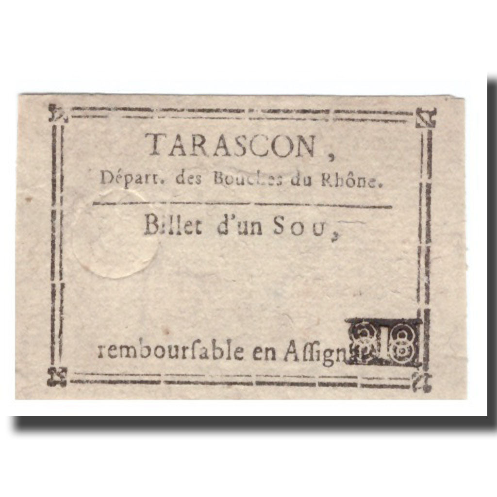 Frankrijk, 1 Sou, Undated (1791-92), TARASCON, TTB+