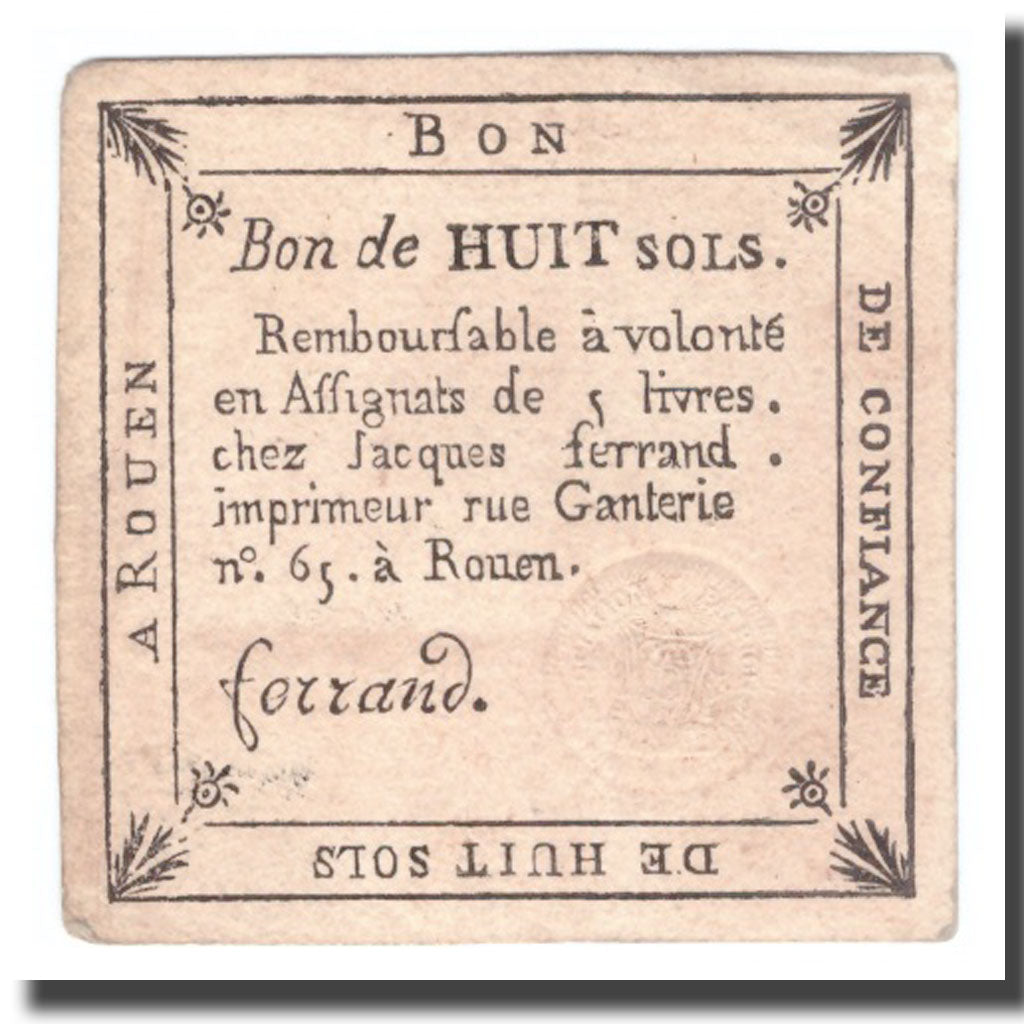 Francia, 8 Sols, Undated (1791-92), ROUEN, SPL-