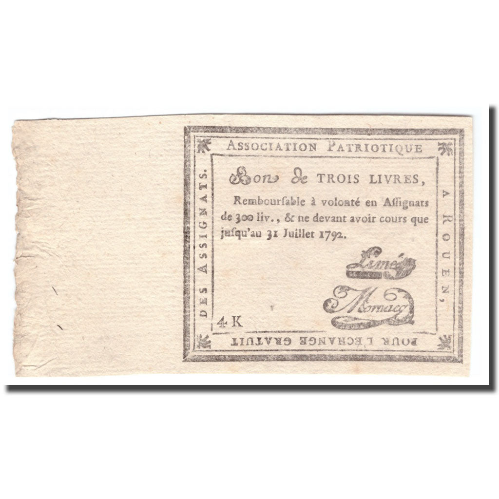 Francia, 3 Livres, 1792, 1792-07-31, ROUEN, EBC