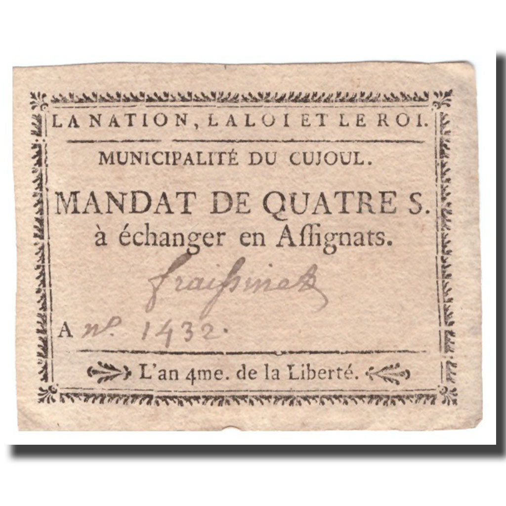 France, 4 Sols, Undated (1791-92), CUJOUL, AU(50-53)