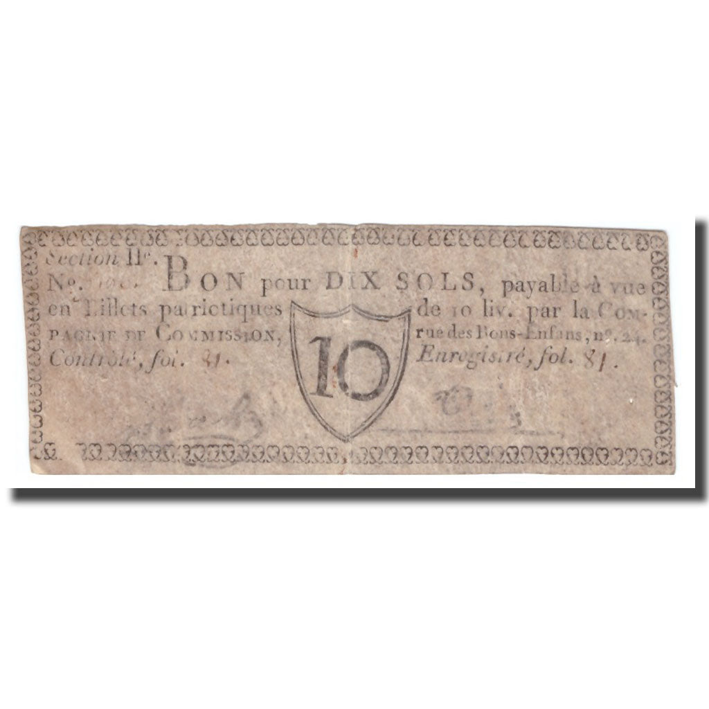 Francia, 10 Sols, Undated (1791-92), PARIS, BC
