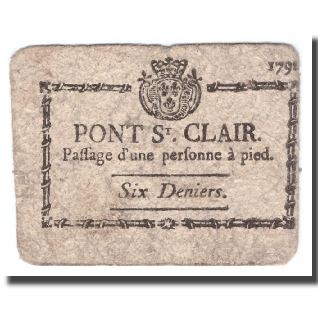 France, 1 Bon point, 1791, PONT-SAINT-CLAIR, VF(20-25)