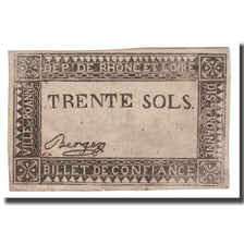 France, 30 Sols, Undated (1791-92), Rhône et Loire, EF(40-45)