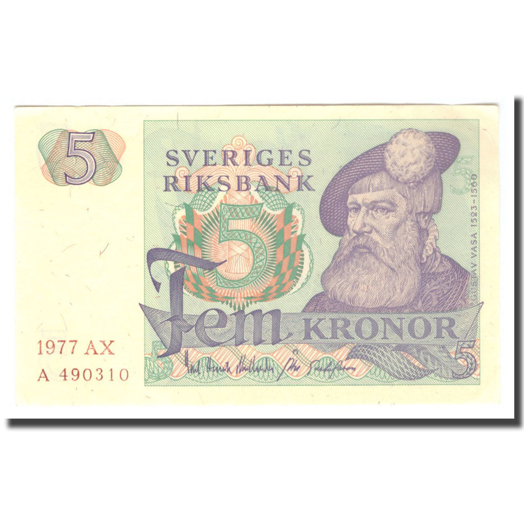 Banconote, Svezia, 5 Kronor, 1977, 1977, KM:51d, BB