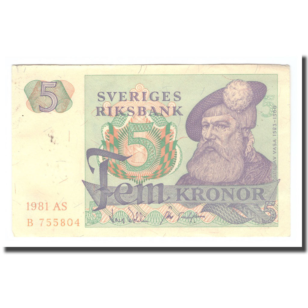 Banconote, Svezia, 5 Kronor, 1981, 1981, KM:51d, MB