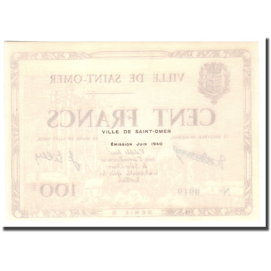 Francia, 100 Francs, 1940, 1940, SAINT OMER, FDS