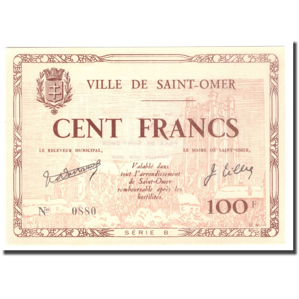 Francia, 100 Francs, 1940, 1940, SAINT OMER, SPL+