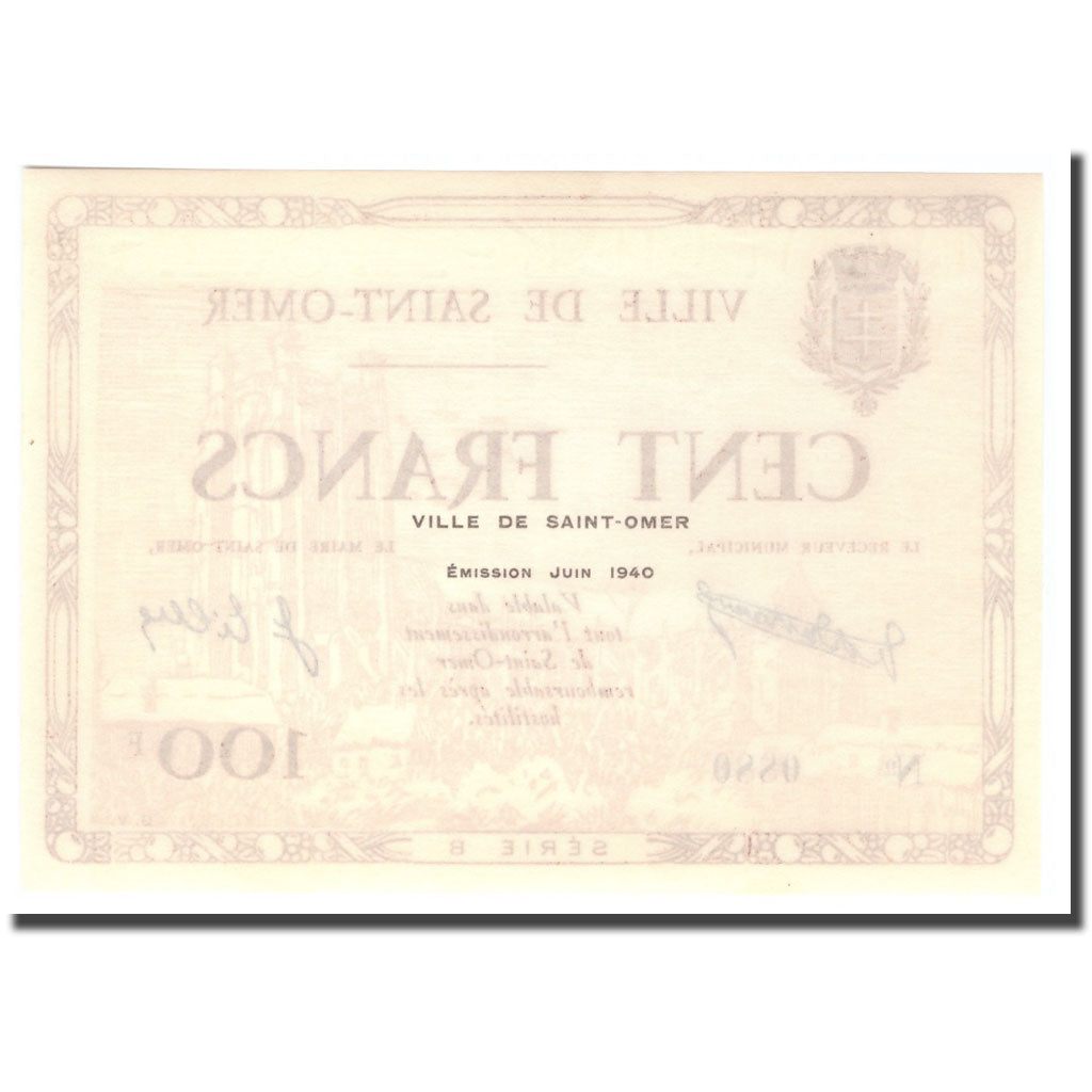Francia, 100 Francs, 1940, 1940, SAINT OMER, SPL+