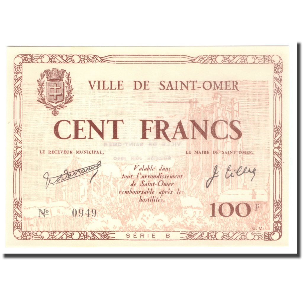 Francia, 100 Francs, 1940, 1940, SAINT OMER, SPL+