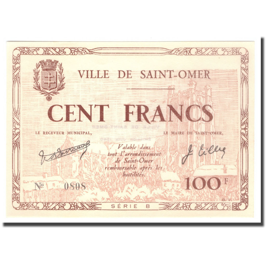 Francia, 100 Francs, 1940, 1940, SAINT OMER, SPL+