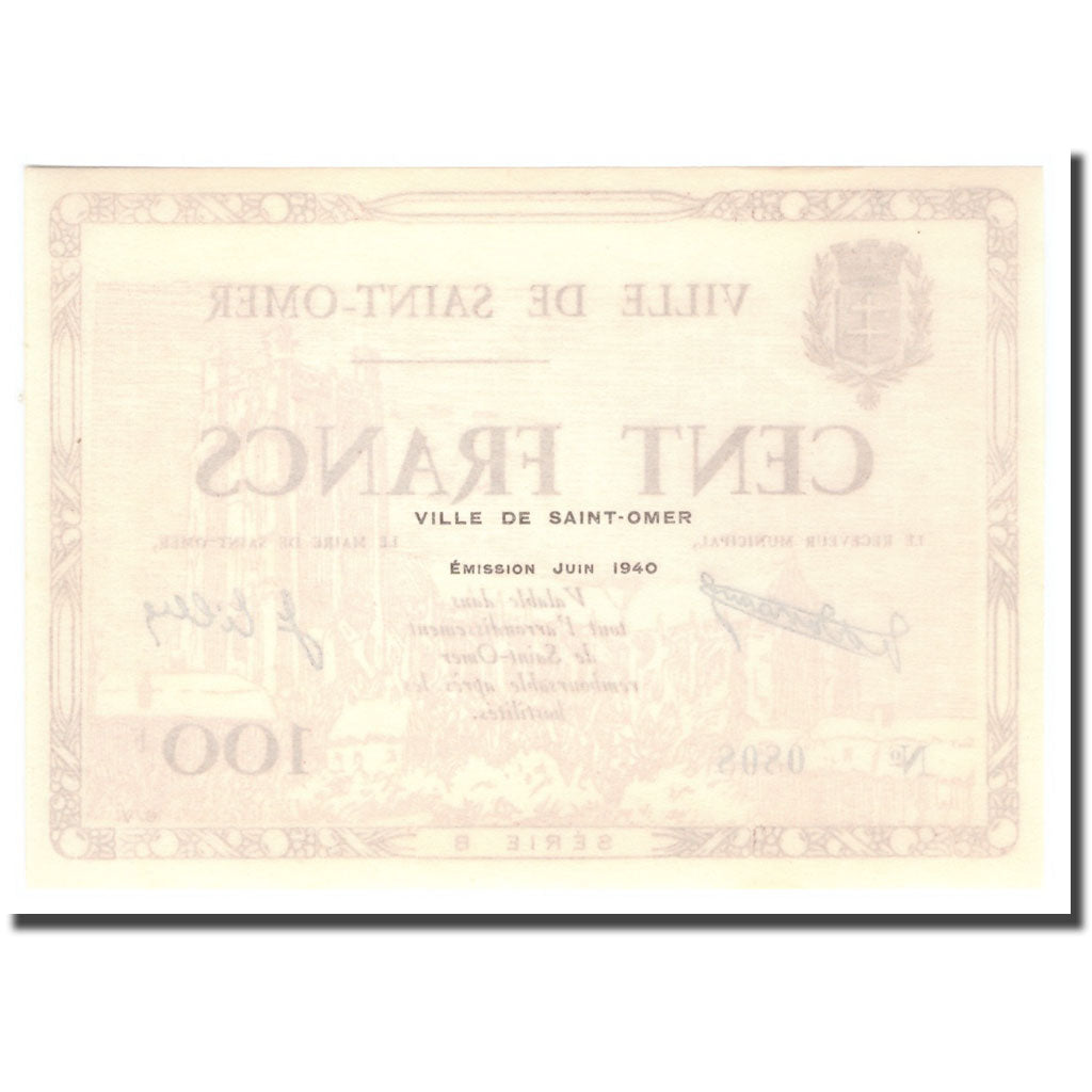 Francia, 100 Francs, 1940, 1940, SAINT OMER, SPL+