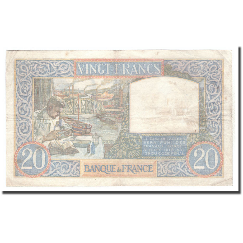 Frankreich, 20 Francs, Science et Travail, 1940, 1940-10-17, S+, Fayette:12.9