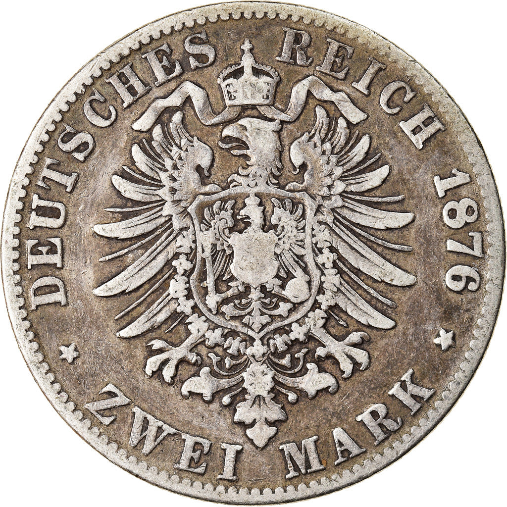Coin, German States, PRUSSIA, Wilhelm I, 2 Mark, 1876, Cleves, VF(30-35)