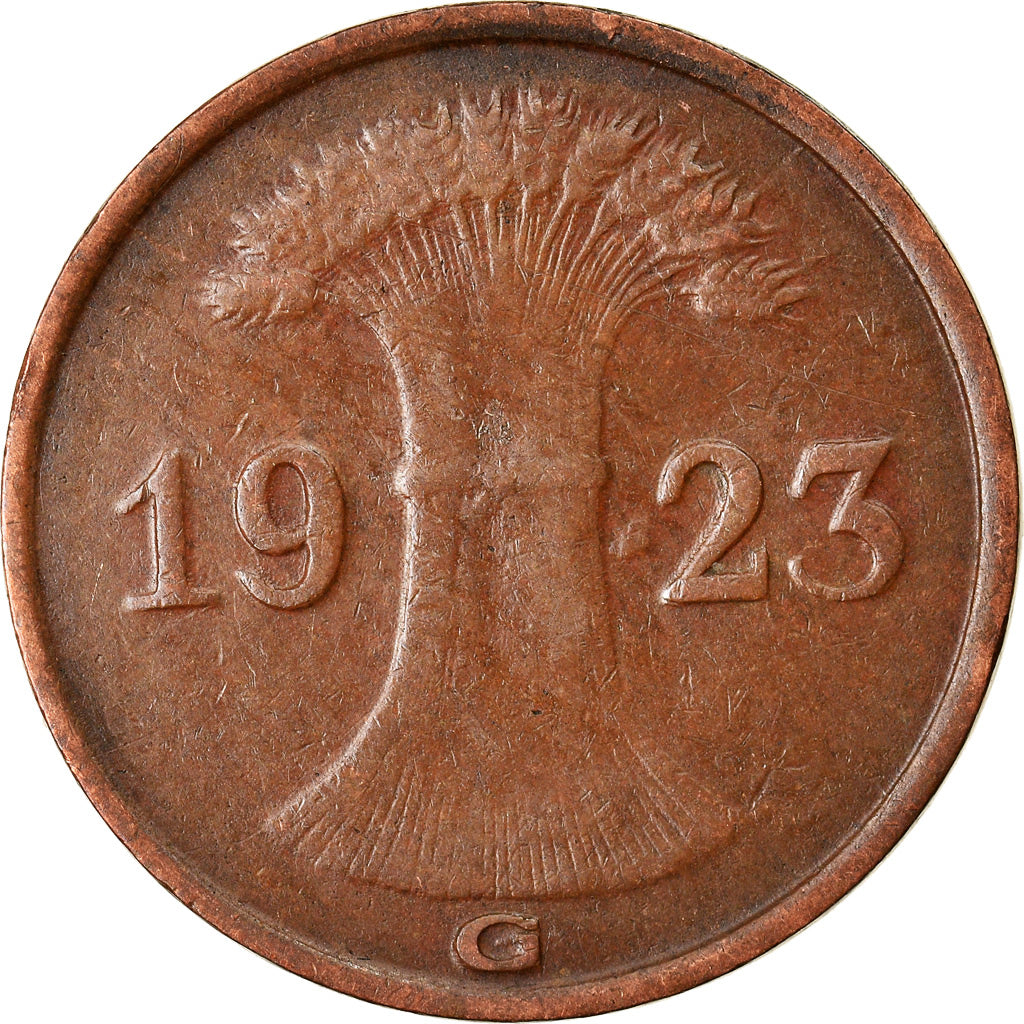 Coin, GERMANY, WEIMAR REPUBLIC, Rentenpfennig, 1923, Karlsruhe, EF(40-45)