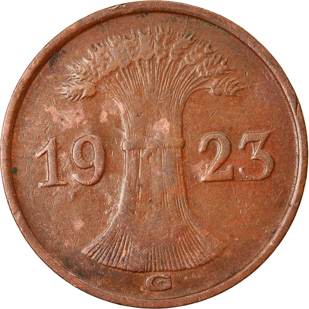 Monnaie, Allemagne, République de Weimar, Rentenpfennig, 1923, Karlsruhe, TB+