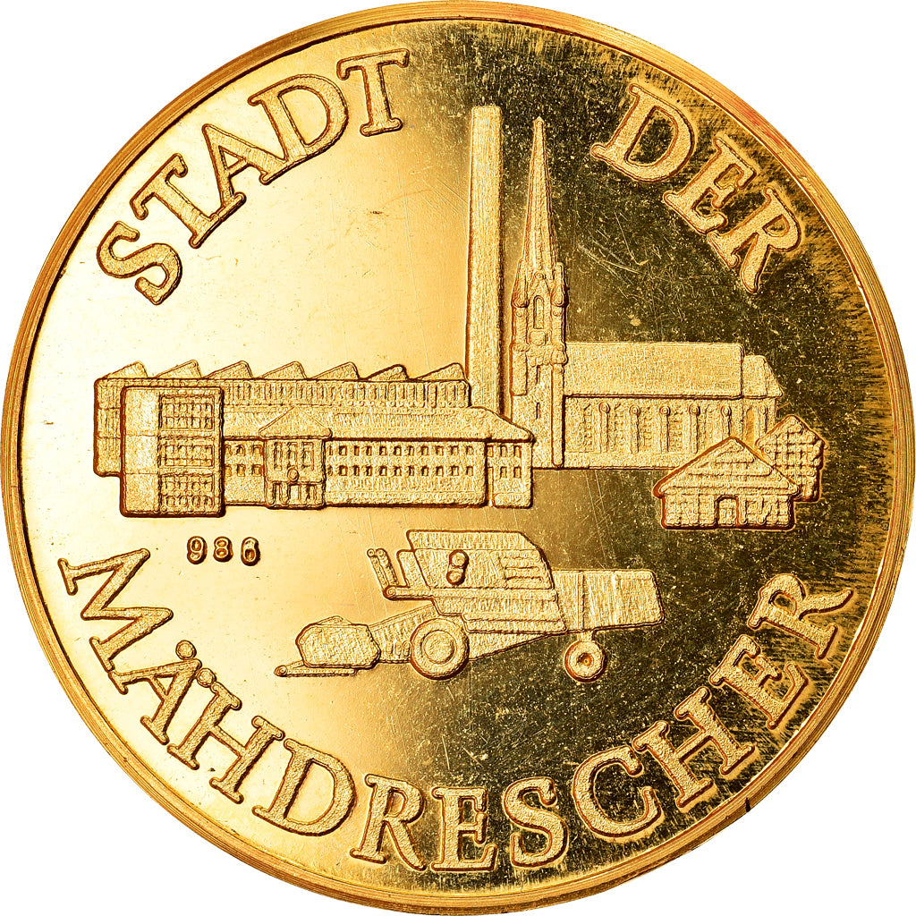 Allemagne, Jeton, Harsewinkel, Ville de la moissonneuse-batteuse, 1970, Or, SUP+