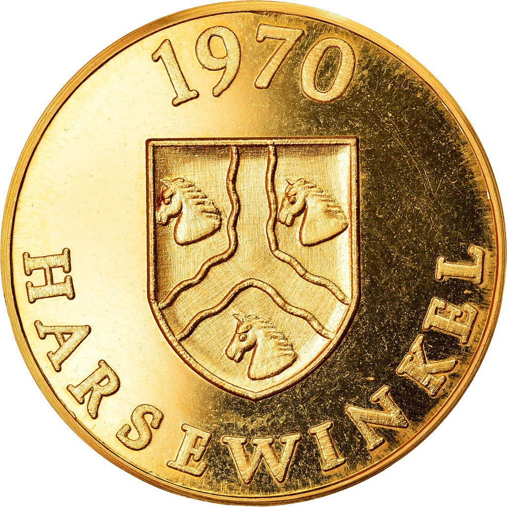 Allemagne, Jeton, Harsewinkel, Ville de la moissonneuse-batteuse, 1970, Or, SUP+