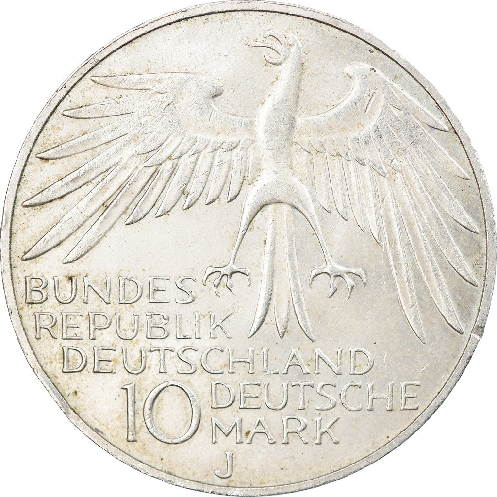 Coin, GERMANY - FEDERAL REPUBLIC, 10 Mark, 1972, Hambourg, AU(50-53), Silver