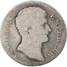 Moeda, França, Napoleon I, Napoléon I, Franc, AN 13, Torino, VG(8-10), Prata