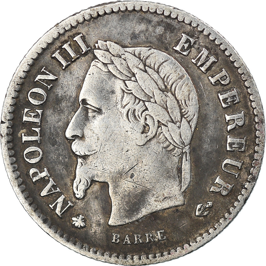 Moneta, Francia, Napoleon III, Napoléon III, 20 Centimes, 1867, Paris, BB