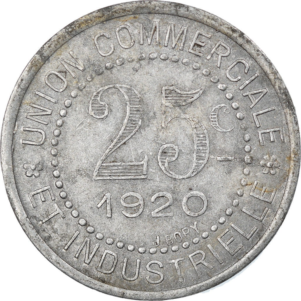 Coin, France, Union Commerciale et Industrielle, Charlieu, 25 Centimes, 1920