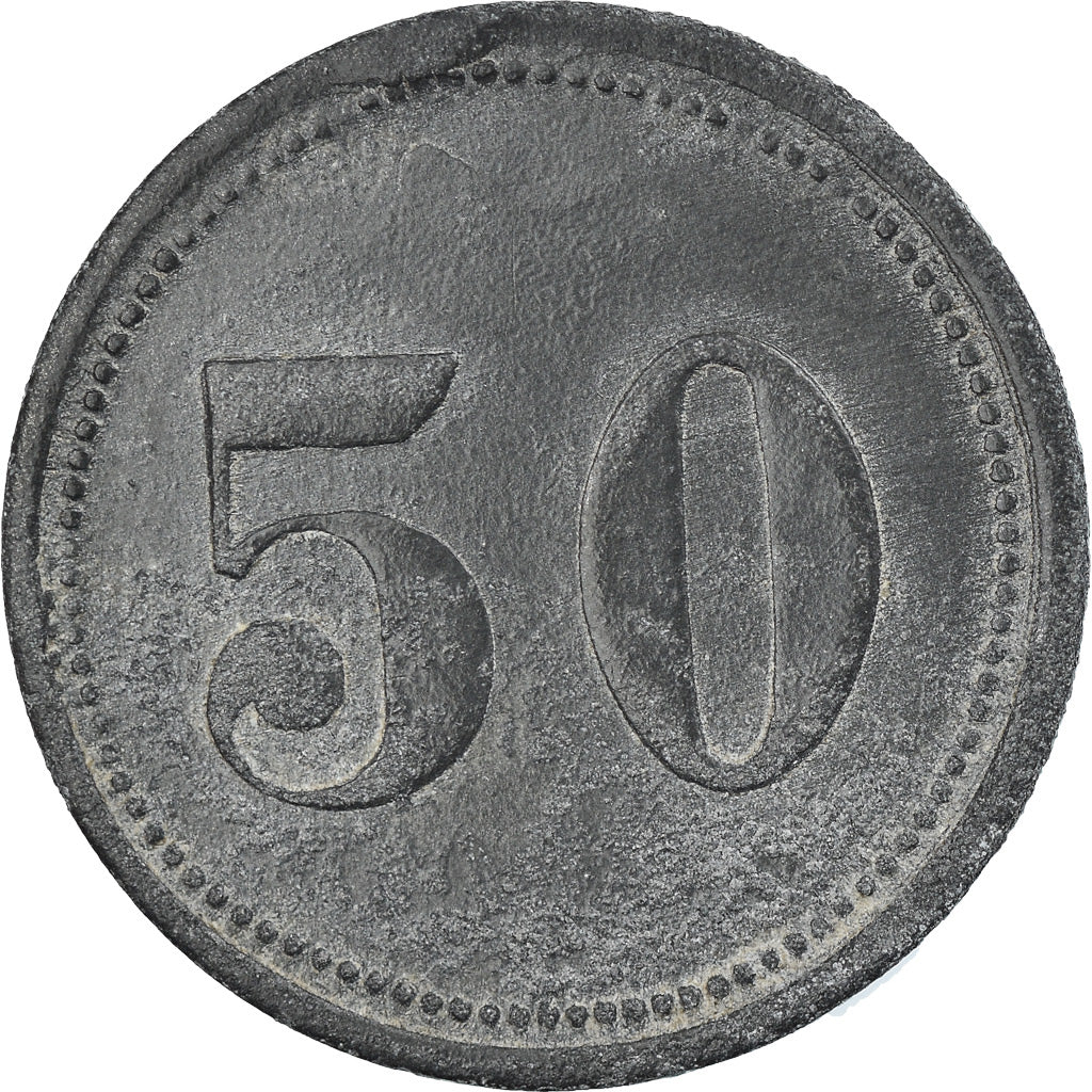 Coin, Germany, Alsfeld, 50 Pfennig, 1917, VF(20-25), Zinc