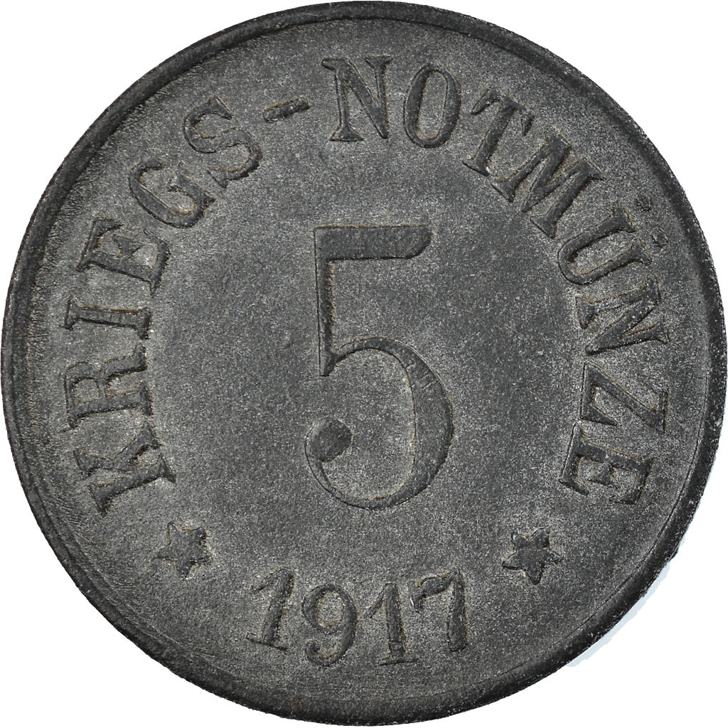 Coin, Germany, Arzberg, 5 Pfennig, 1917, EF(40-45), Zinc