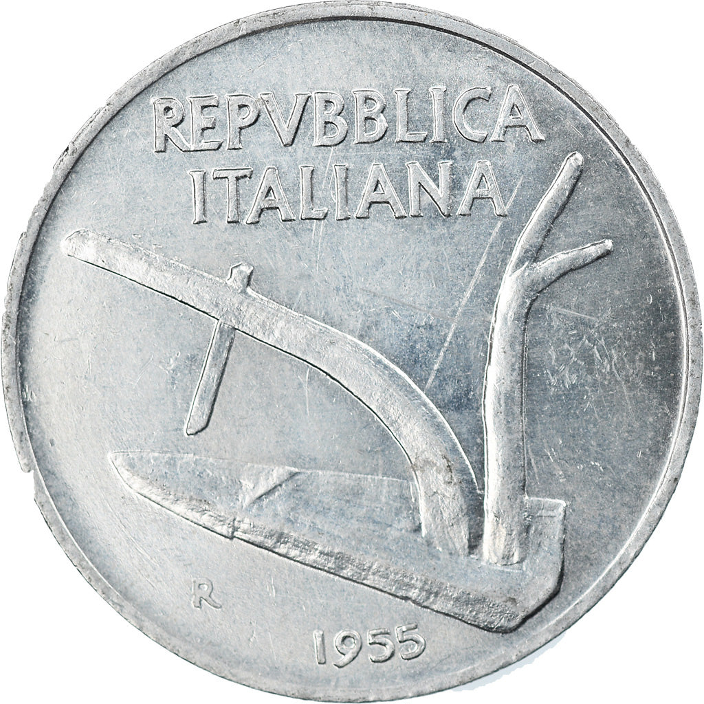 Münze, Italien, 10 Lire, 1955, Rome, UNZ, Aluminium, KM:93