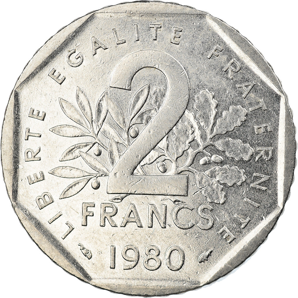 Coin, France, Semeuse, 2 Francs, 1980, Paris, MS(63), Nickel, KM:942.1