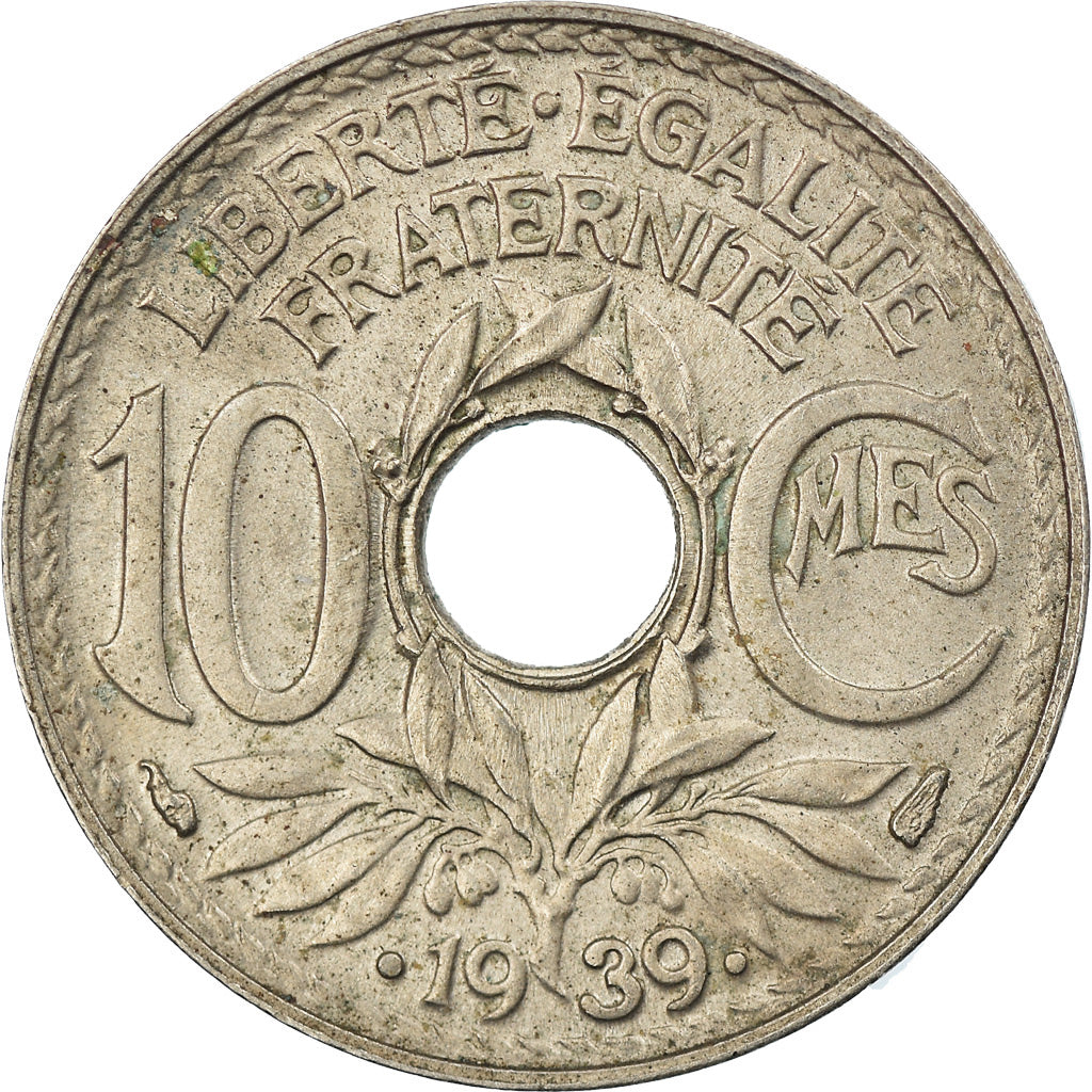 Munten, Frankrijk, Lindauer, 10 Centimes, 1939, Paris, FR+, Nickel-Bronze