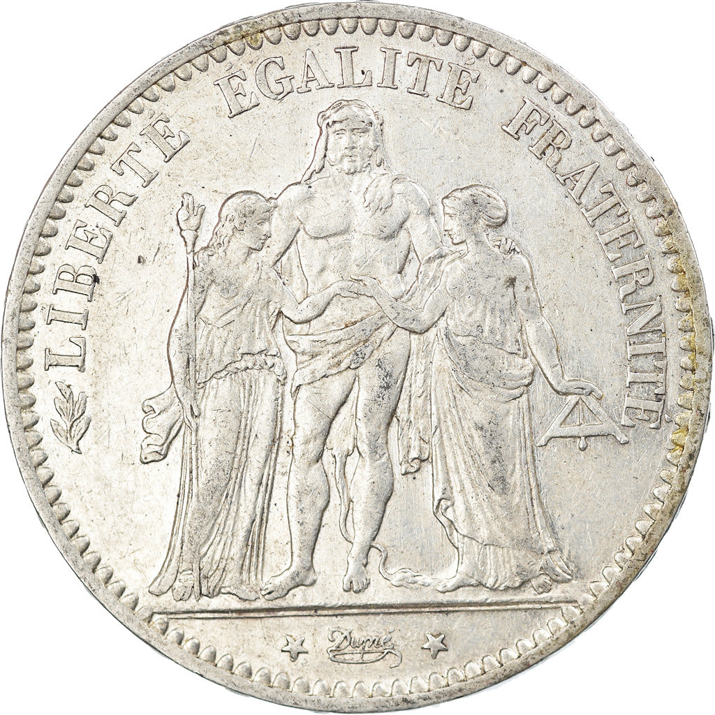 Moneta, Francja, Hercule, 5 Francs, 1876, Paris, AU(50-53), Srebro, KM:820.1