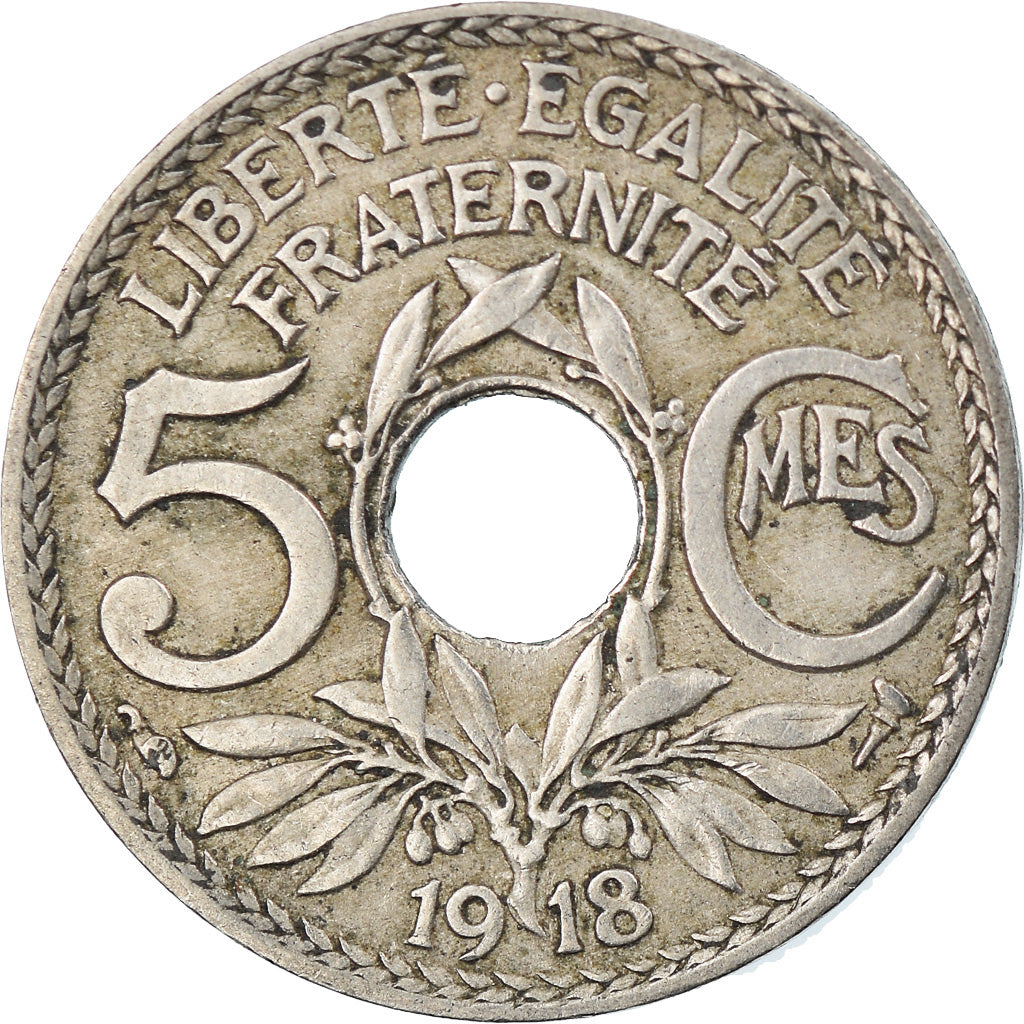 Coin, France, Lindauer, 5 Centimes, 1918, Paris, EF(40-45), Copper-nickel