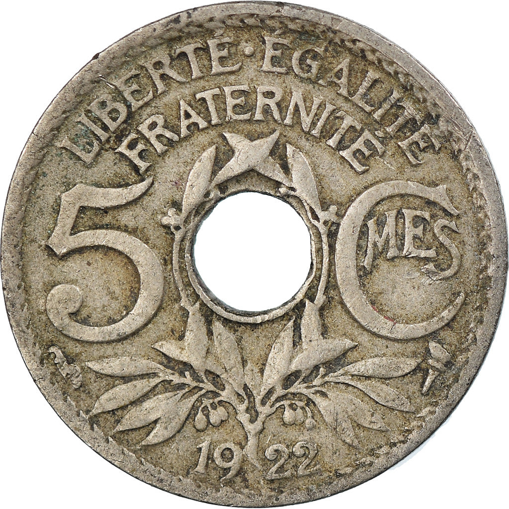 Coin, France, Lindauer, 5 Centimes, 1922, Poissy, VF(30-35), Copper-nickel