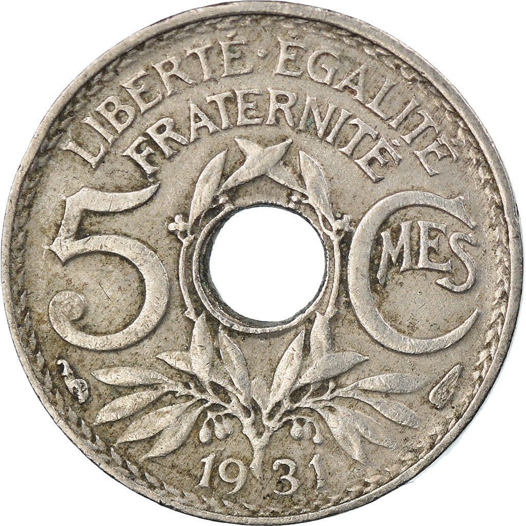 Münze, Frankreich, Lindauer, 5 Centimes, 1931, S+, Copper-nickel, KM:875