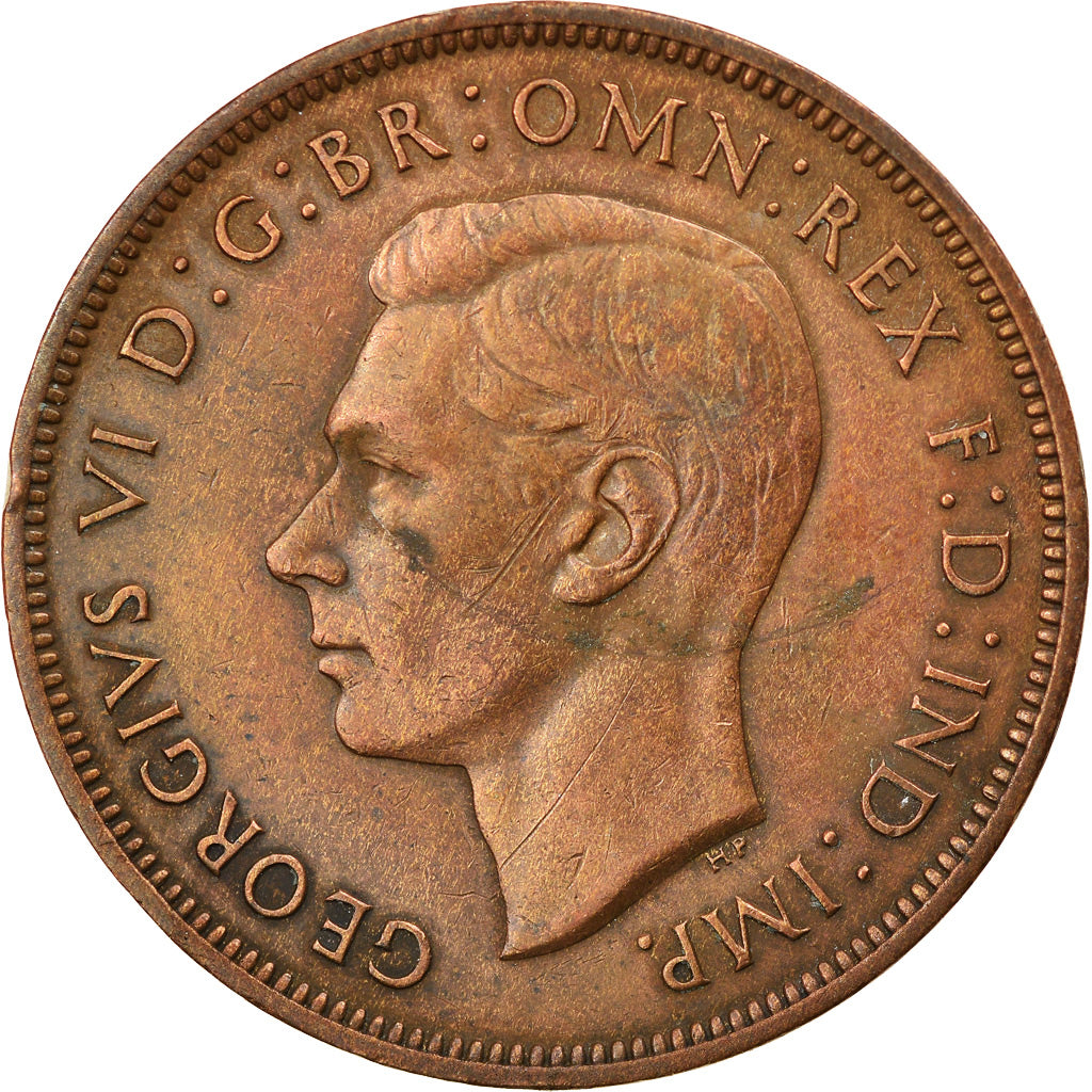 Moneta, Gran Bretagna, George VI, Penny, 1937, BB, Bronzo, KM:845