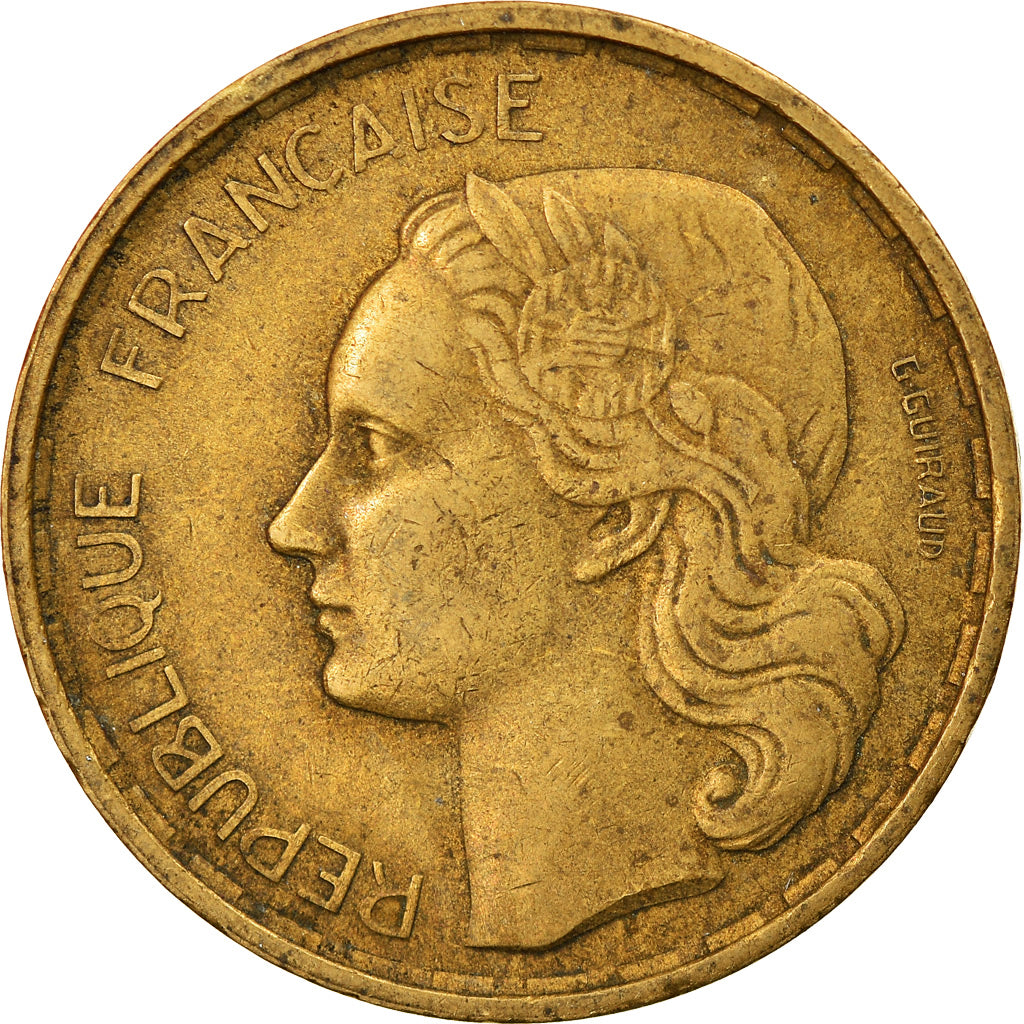 Moneta, Francia, Guiraud, 20 Francs, 1950, Paris, BB, Alluminio-bronzo