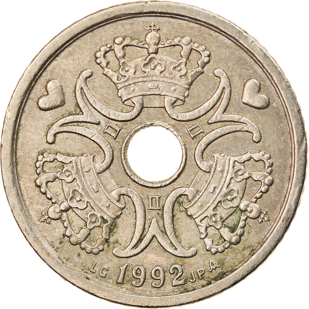 Munten, Denemarken, Margrethe II, Krone, 1992, Copenhagen, PR, Copper-nickel