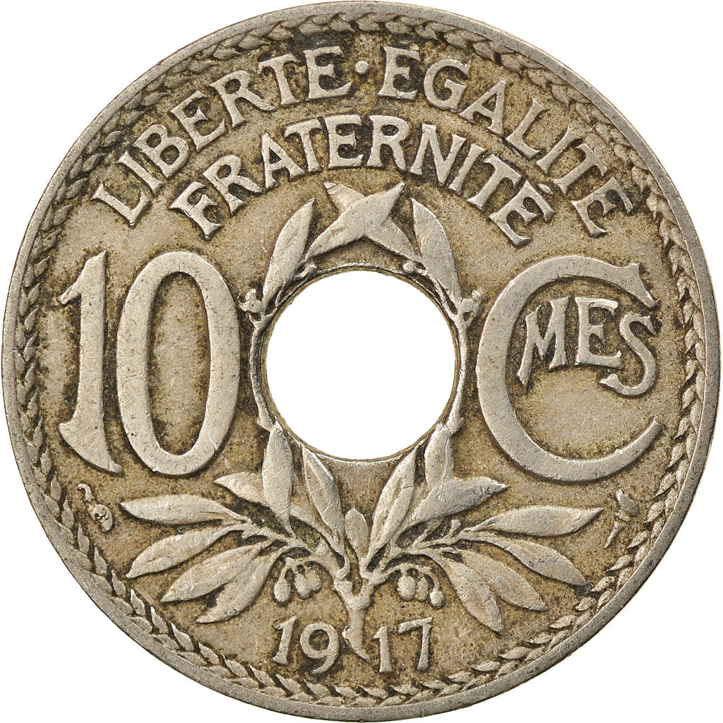 France, Lindauer, 10 Centimes, 1917, Paris, VF(30-35), Copper-nickel, KM:866a