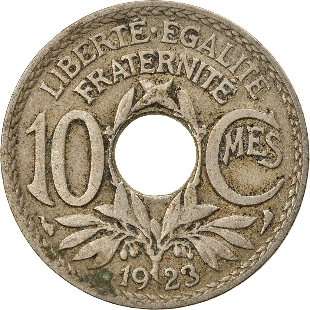 Moneta, Francia, Lindauer, 10 Centimes, 1923, Paris, MB+, Rame-nichel, KM:866a