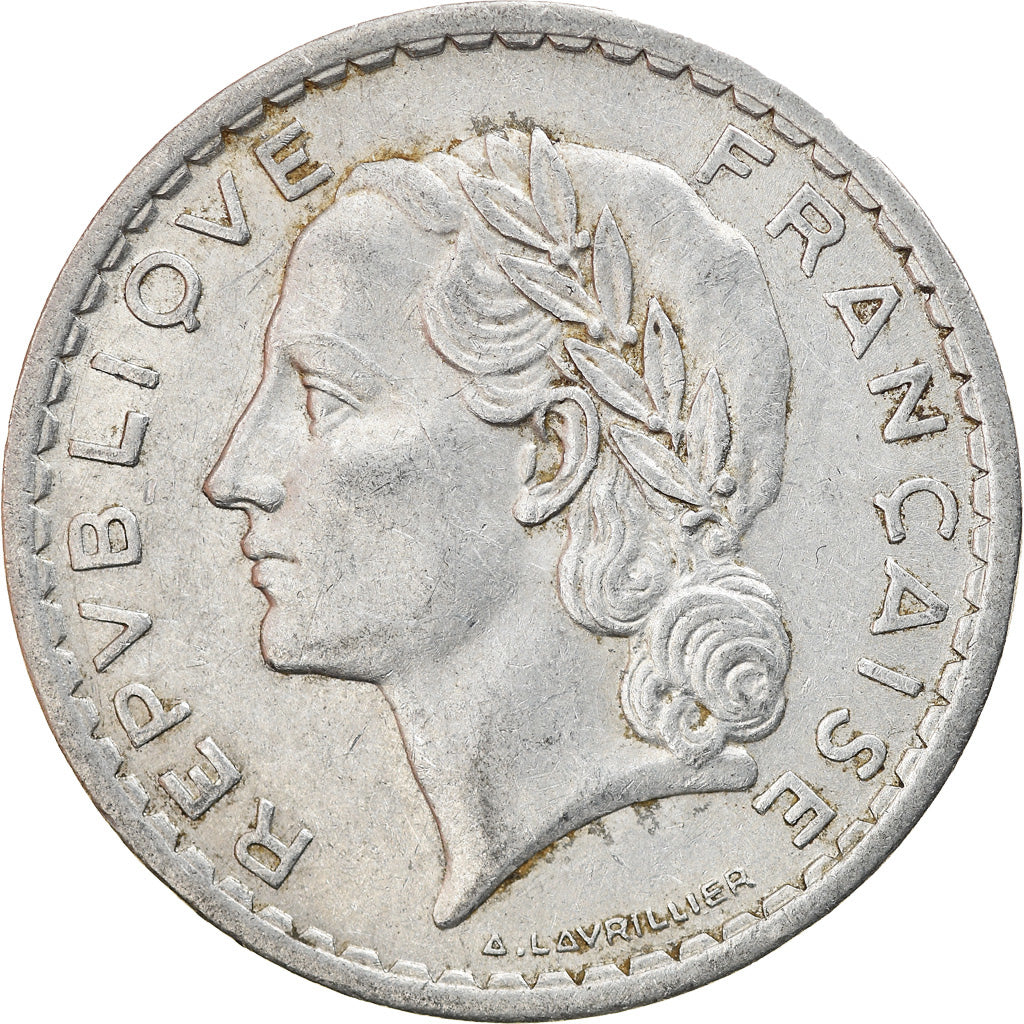 Coin, France, Lavrillier, 5 Francs, 1947, Paris, VF(30-35), Aluminum, KM:888b.1